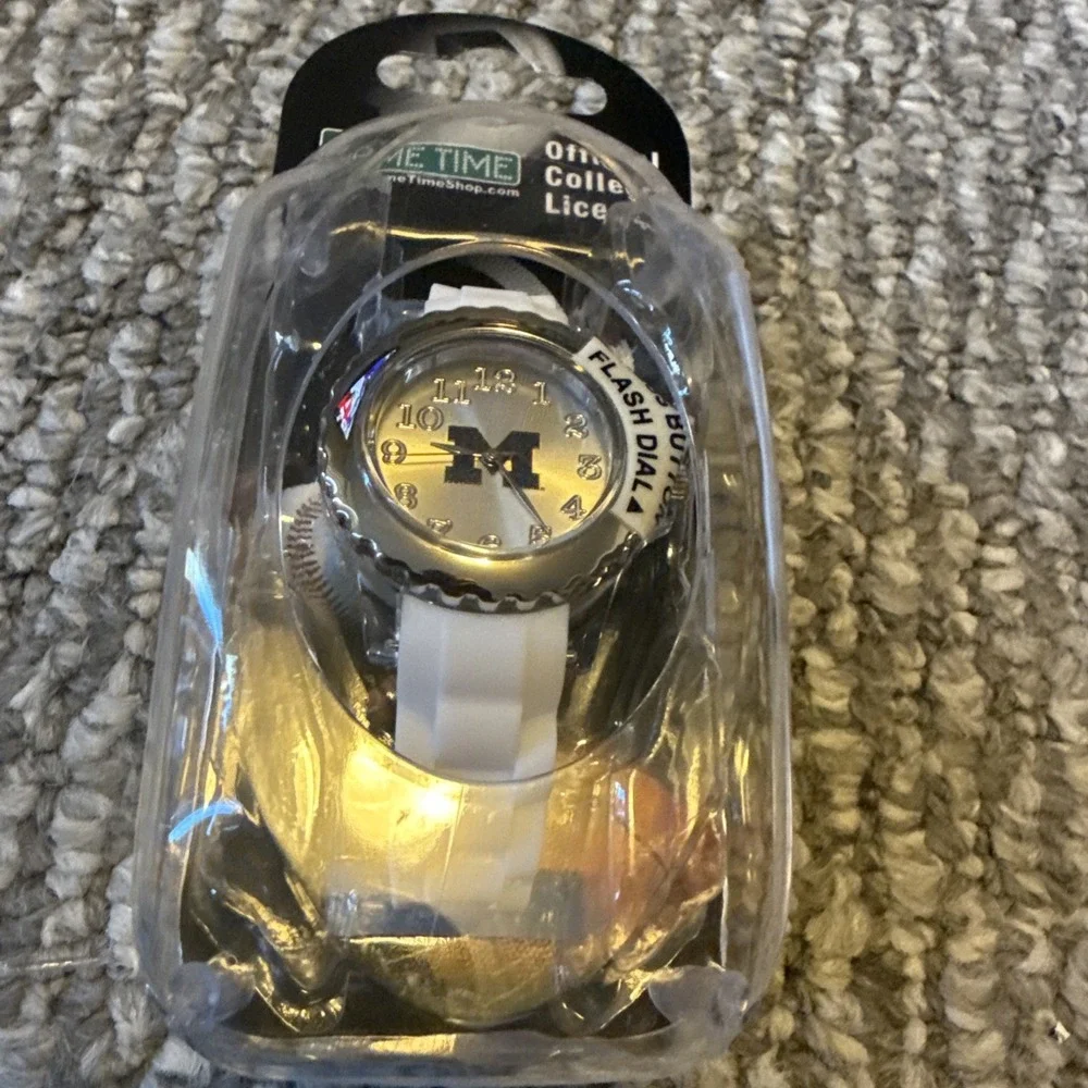NEW- College Michigan Wolverines Unisex Watch Black Game Time Adjustable Straps